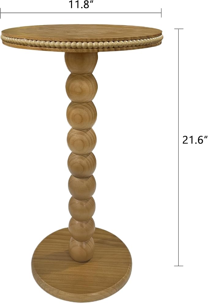 JUIOETURBoho Beaded Round Side Table - Image 3