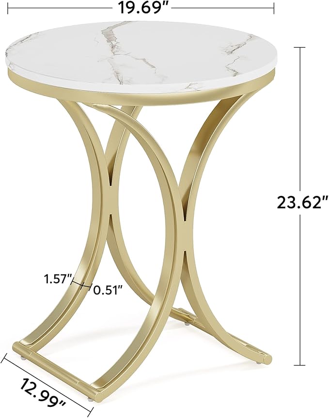 LITTLE TREE Side Table Round End Table Modern Small Accent Table Bedside Table - Image 3