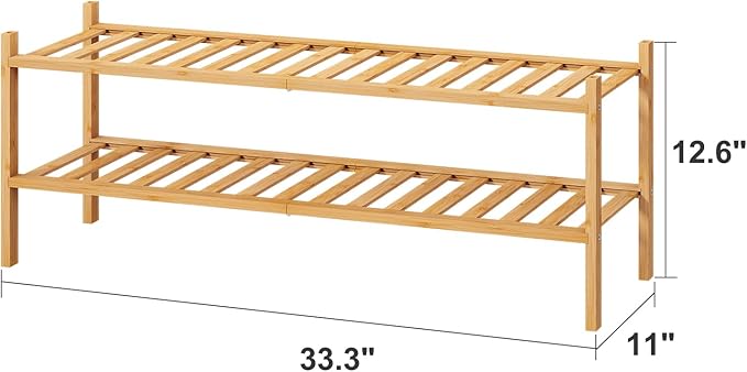 2-Tier Long Shoe Rack for Entryway, Long 33IN | Beautiful | Functional | Sturdy - Image 3