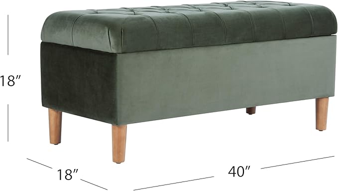 HomePop Home Decor | Tufted Ainsley Button Storage Ottoman Bench - Image 3