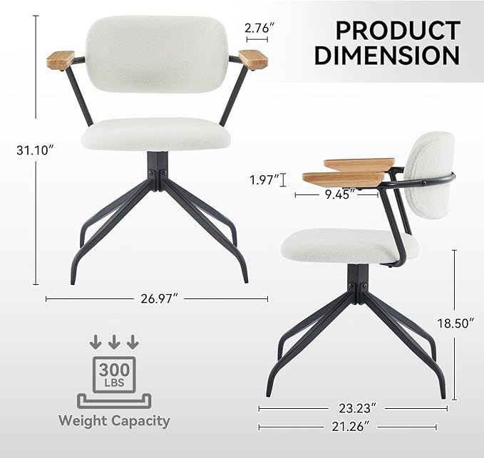 Modern Swivel Dining Chairs Set of 2 - Image 6