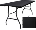 Folding Table 6ft Portable Heavy Duty Plastic Fold-in-Half 6 Foot Foldable by Home