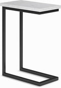 SIMPLIHOME Skyler 18-inch Wide Metal Table in White/Black, C-Shaped by SimpliHome