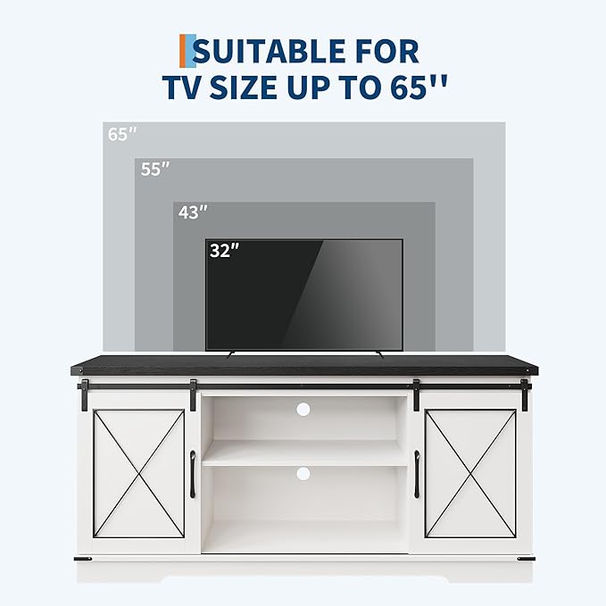 CABIHOME Farmhouse TV Stand and Entertainment Center - Image 7