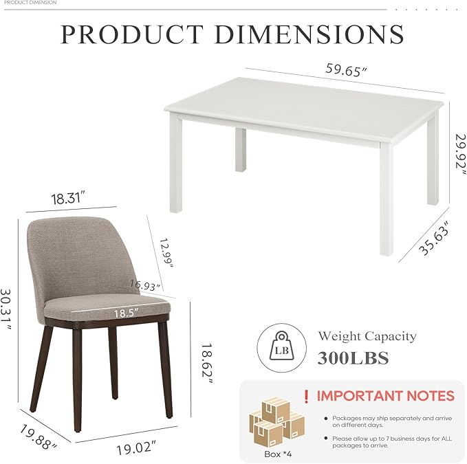 COLAMY 60 Inch Rectangular Kitchen Dining Table - Image 6