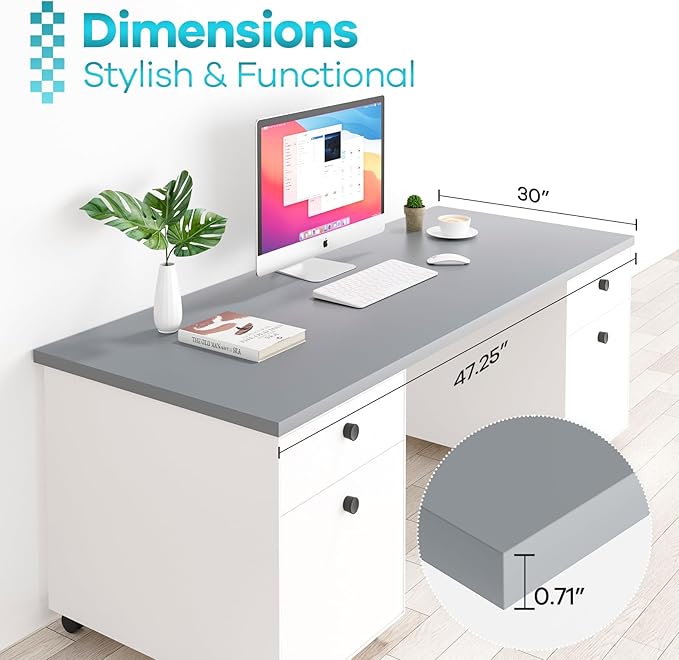 Kaboon Grey Table Top 30" D x 47.25" W, Solid One-Piece Desktop, Universal Wood - Image 4