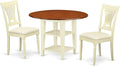 East West Furniture SUPL3-BMK-C 3 Piece Dining Table Set Contains a Round by EastWestFurniture