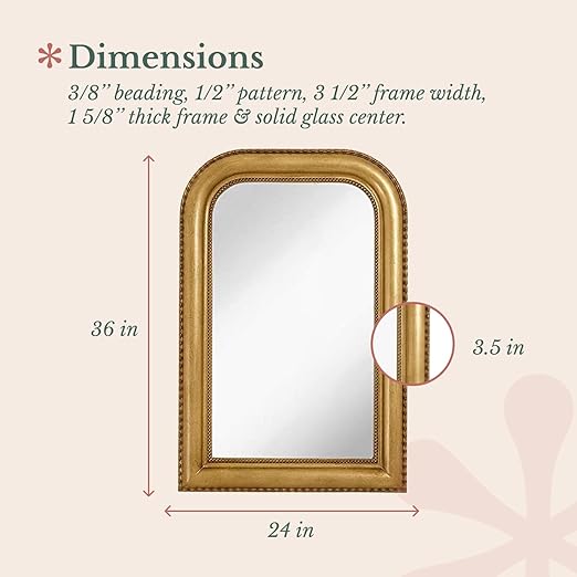 Hamilton Hills 36" x 24" Classic Gold Framed Polished Glass Top Round Corner - Image 3