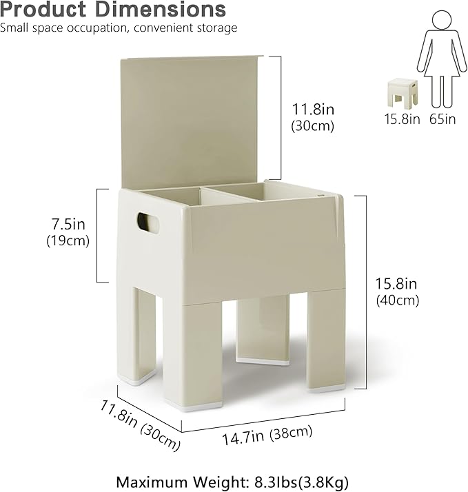 Nightstand Bedside with Storage Space, Dorm and Small Spaces, Easy Assembly - Image 2