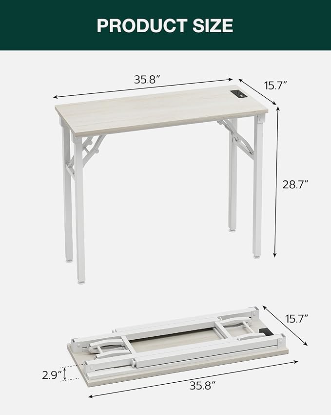 Frylr Small Folding Computer Desk – 35.8 Inch Portable Table - Image 2