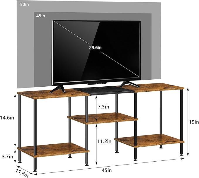 50 inch TV Stand for Bedroom Rustic Brown TV Entertainment Center - Image 2