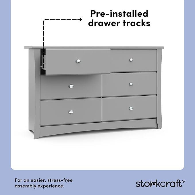Storkcraft Crescent 6 Drawer Double Dresser – GREENGUARD Gold Certified - Image 8