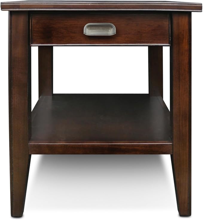 Leick Home Laurent End Table, Solid Wood, 1 Storage Drawer, Bottom Display Shelf - Image 4