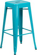 Flash Furniture Commercial Grade 30" High Backless Crystal Teal-Blue by FlashFurniture