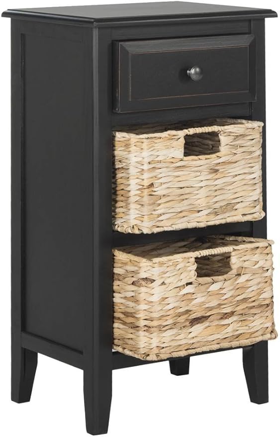 Safavieh Home Collection Everly Drawer Distressed Black 1-Drawer 2 Removable by SAFAVIEH