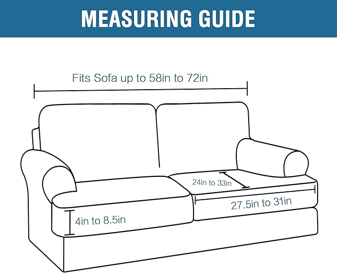 H.VERSAILTEX Sofa Cover 3 Piece T Cushion Loveseat Slipcovers Thick Velvet - Image 2