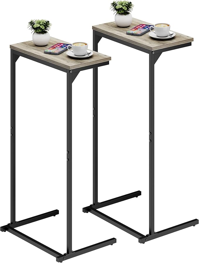TUTOTAK C Shaped End Table, Small Side Table, 28.7 inch Tall Couch Table by WelcometotheTUTOTAKHome