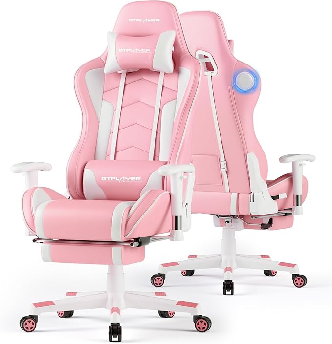 GTPLAYER Gaming Chair with Bluetooth Speakers and Footrest, Ergonomic Gamer by GTPLAYER