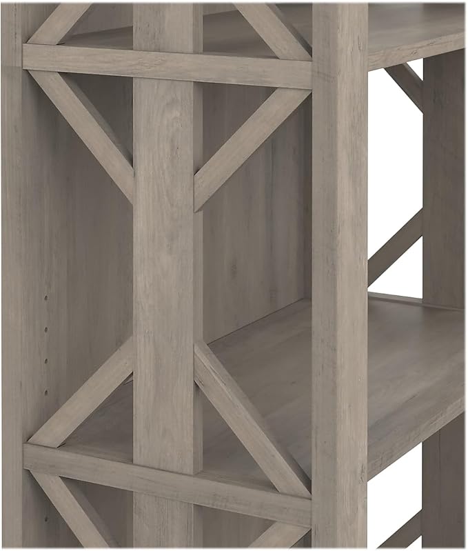 Bush Furniture Homestead 4 Shelf Farmhouse Bookcase in Driftwood Gray, Vertical - Image 8
