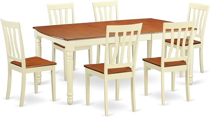 East West Furniture DOAN7-WHI-W 7 Piece Kitchen Table Set Consist of a by EastWestFurniture