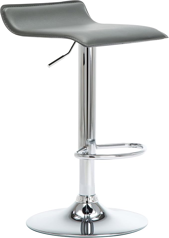 NOBPEINT Contemporary Chrome Air Lift Adjustable Swivel Bar Stool - Image 5
