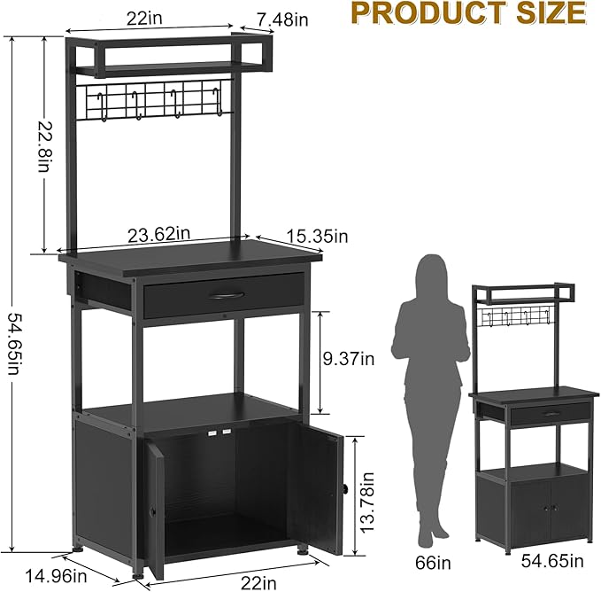 5-Tier Coffee Bar Cabinet & Microwave Stand - Image 3
