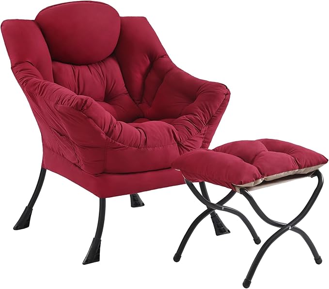 Lazy Chair and Ottoman, Large Accent Lounge Chair by Givjoy