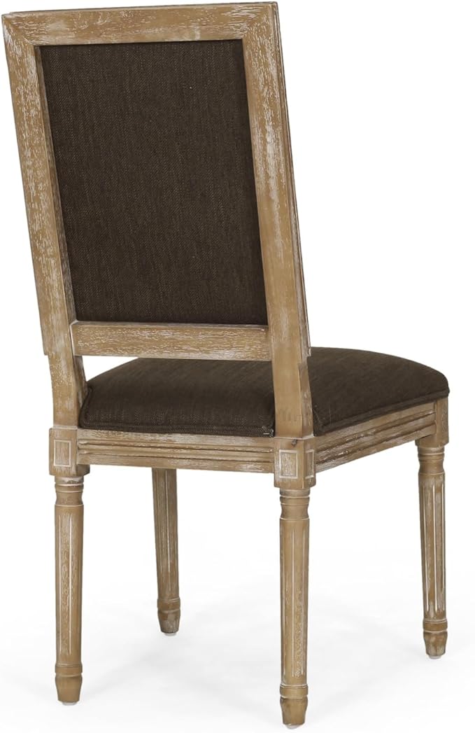 Merax Upholstered Solid Wood Dining Chairs Set of 2, French Country Style - Image 7