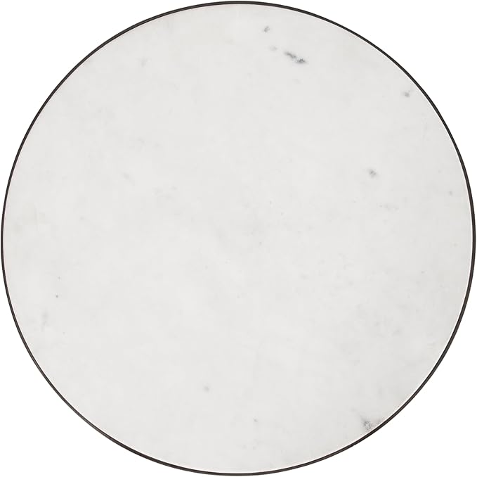Kate and Laurel Gribben Modern Round Marble Side Table, Tripod-Base Bedside - Image 7