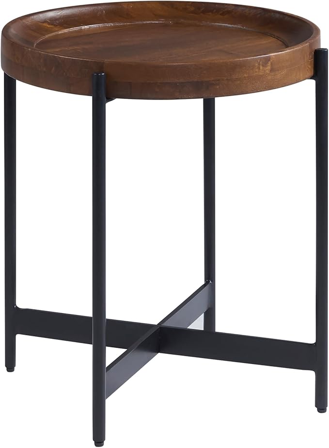 Alaterre Furniture Brookline 20" Round Wood End Table – Solid Top - Image 8