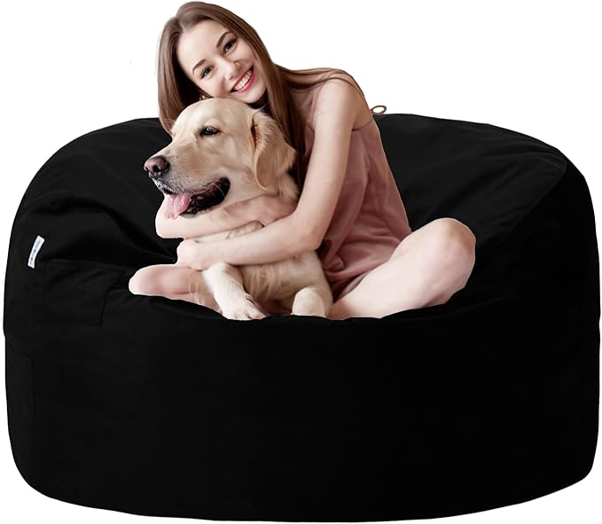 3FT Bean Bag Chair with Ultra Soft Velvet Cover Bean Bag Sofa with Memory Foam by Unknown