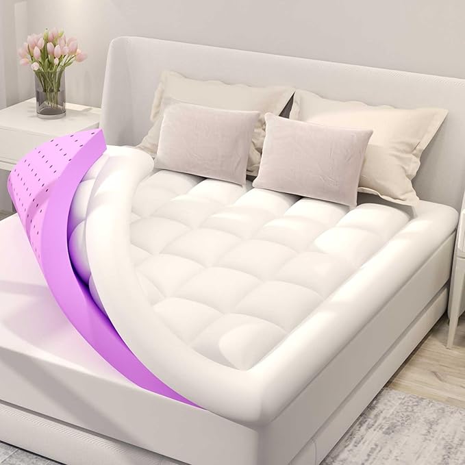 BDEUS Dual Layer 5 Inch Memory Foam Mattress Topper Queen Size, 2 Inch Gel by BDEUS