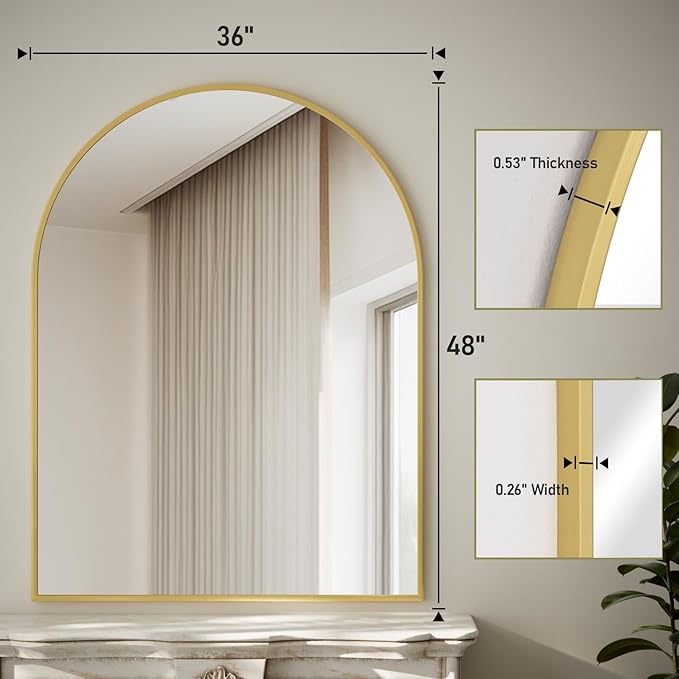HARRITPURE 36"x48" Arched Bathroom Mirror - Image 5