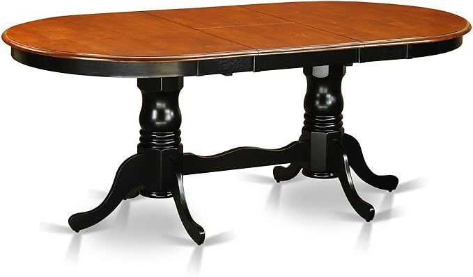 East West Furniture PLAI9-BLK-W 9 Piece Kitchen Table Set Includes an Oval - Image 6