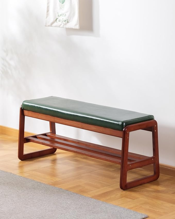 Shoe Rack Bench, Solid Wood Entryway Bench by ABAMFUR