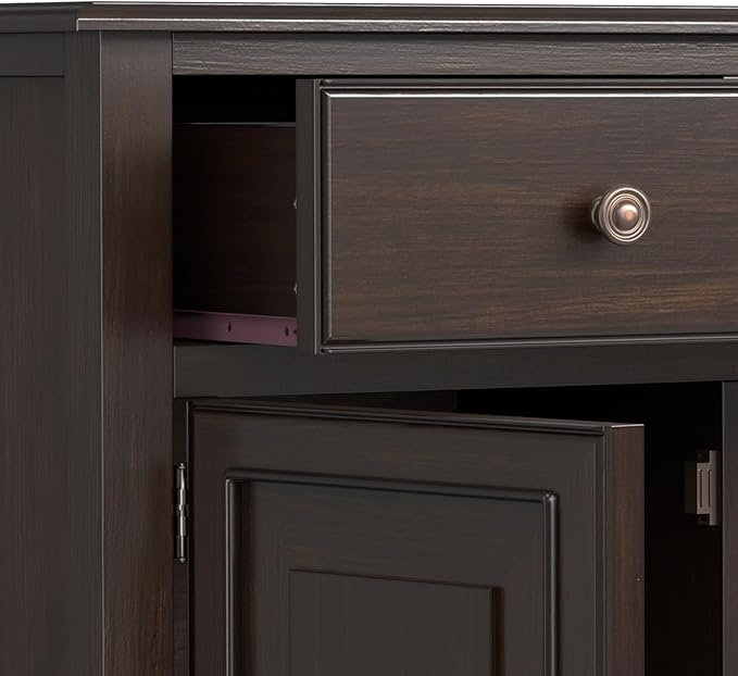 SIMPLIHOME Connaught 51-inch Wide Solid Wood Storage Cabinet in Chestnut Brown - Image 12