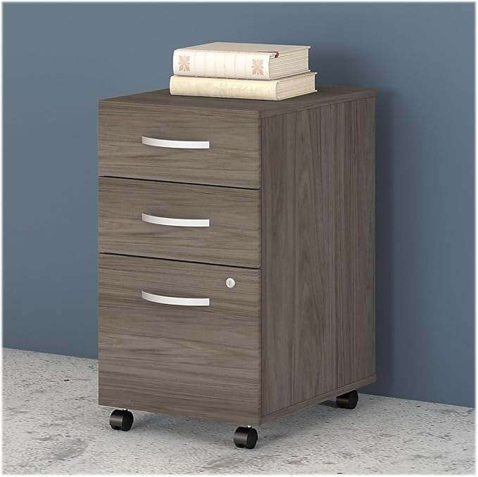 Bush Business Furniture Studio C 3 Drawer Mobile File Cabinet in Modern Hickory - Image 2