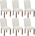Kitchen Chairs Set of 6 Modern Upholstered Fabric Seat by Unknown