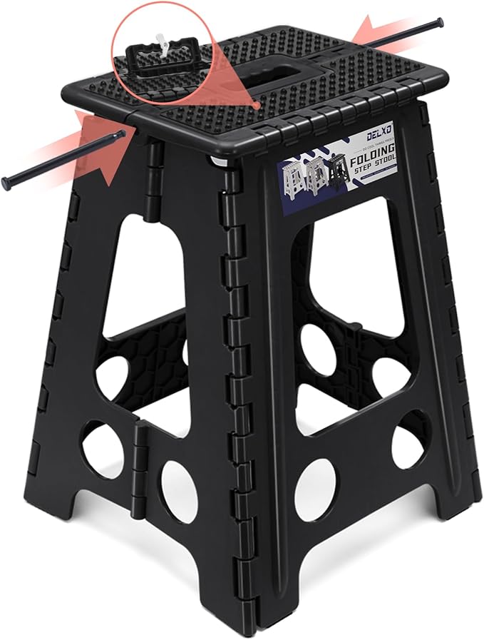 Delxo Folding Step Stool 17.5 Inch Non-Slip Foldable Stools Up to 300 LBS - Image 8