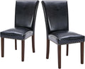 COLAMY Upholstered Parsons Dining Chairs Set of 2, PU Leather Dining Room by COLAMYINC
