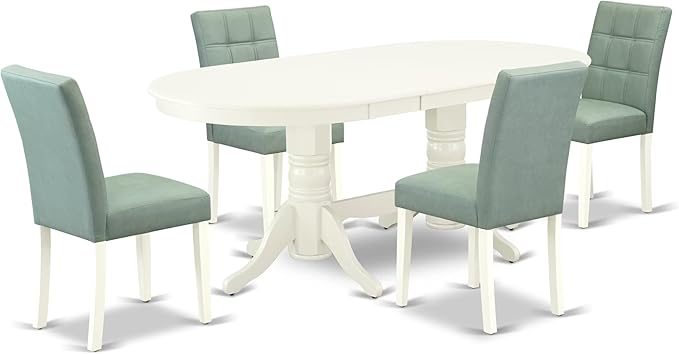 East West Furniture VAAS5-LWH-43 5 Piece Kitchen Table Set contain A Wooden by EastWestFurniture