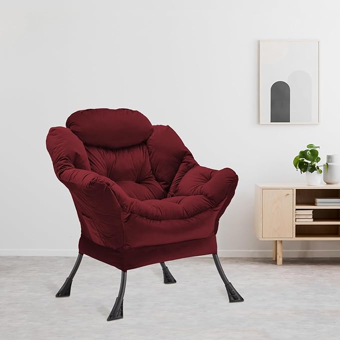 Lazy Chair Thick Padded, Comfy Velvet Accent Lounge Chair - Image 9