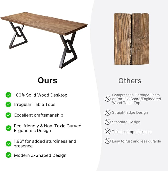 Solid Wood 55-inch Computer Desk - Image 7