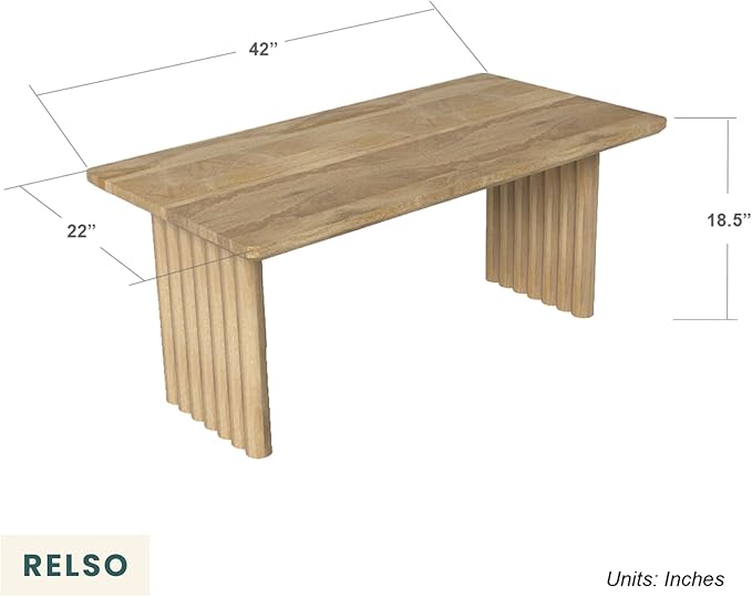 Bambos Coffee Table | Sold Mango Wood Center Table - Image 2