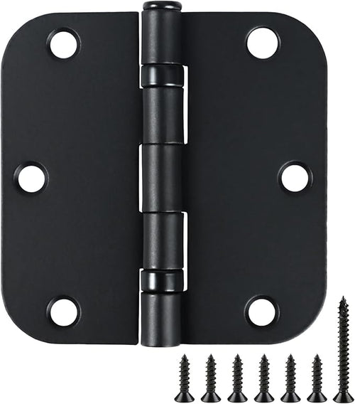 1 Pack Ball Bearing Door Hinges Matte Black 3.5 Inch 5/8" Radius Round Anti by TDCHINGES
