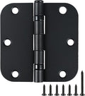 12 Pack Anti Squeak Matte Black Door Hinges 3.5 Inch 5/8" Radius Round Ball by TDCHINGES