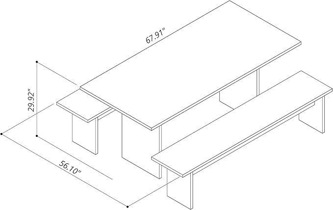 Manhattan Comfort Nomad 3 Piece Dining Set - Image 3