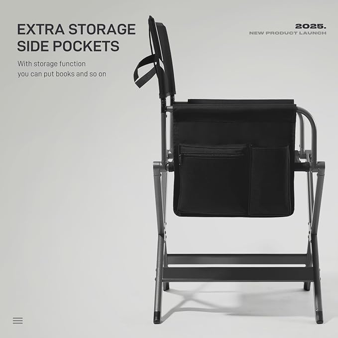 EVER ADVANCED Aluminum Lightweight Directors Chair Foldable, Folding Studio - Image 6
