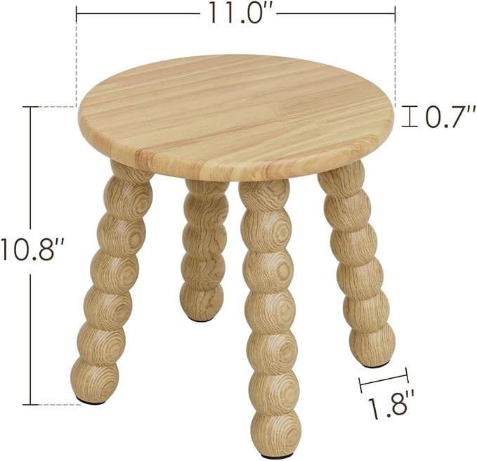 Masupu Solid Wooden Step Stool for Adults Kids, 11 inch Small Foot Stool - Image 3