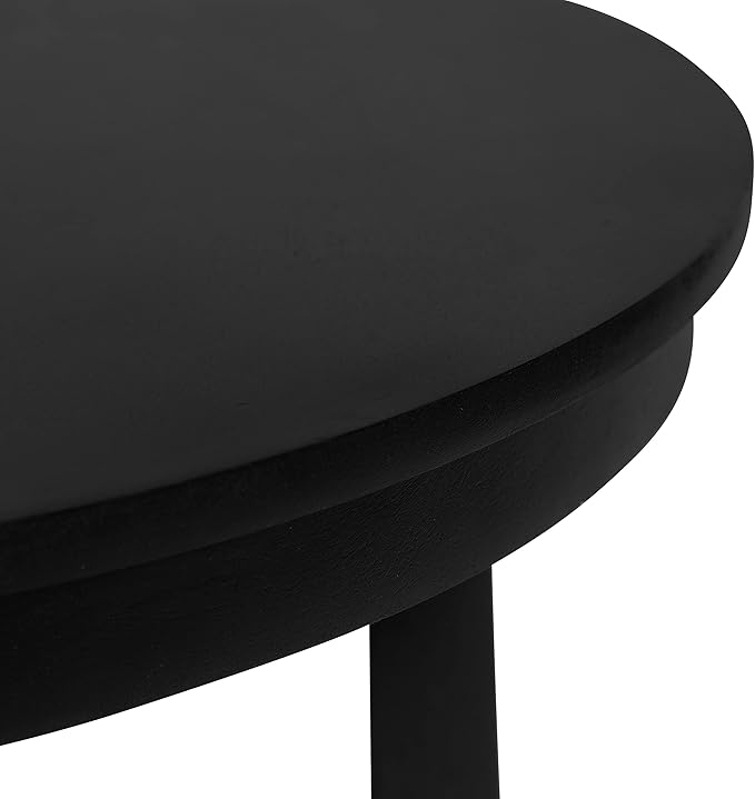 Kate and Laurel Aja Modern Round Wood Coffee Table; 26 Inch Diameter; Black; - Image 6